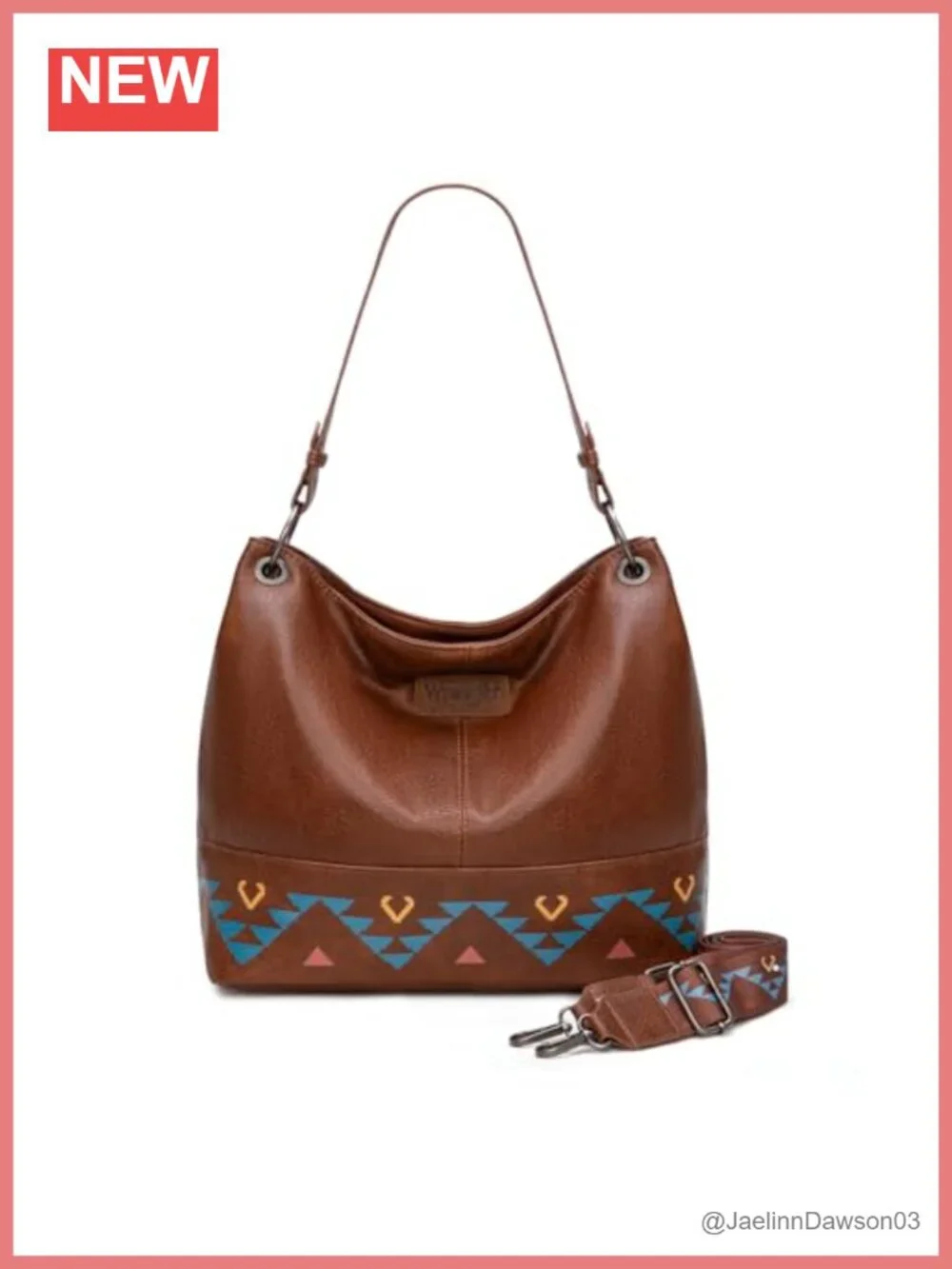 Hobo Bag for Women Vegan Leather Aztec Top Handle Shoulder Purse